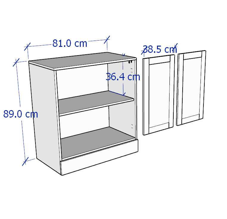 BODO, Tủ đựng đồ 2 cửa mở, Phong cách Bắc Âu, 81x47x89cm