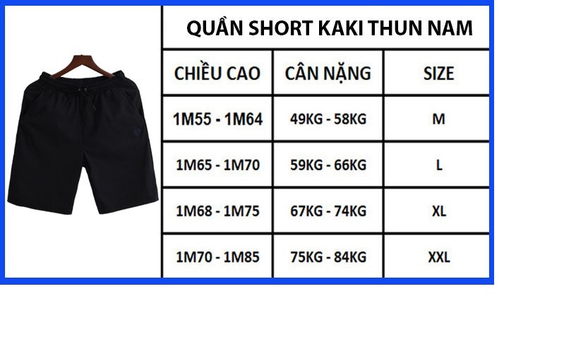 Quần short nam kaki HAHAMAN thun co giãn cực tốt, Quần short nam lưng thun thêu túi cao cấp QSKK02010