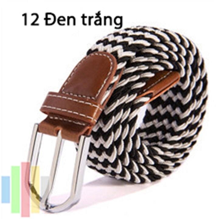 Thắt lưng vải dù co giãn bản 3,5cm -nhóm màu phối
