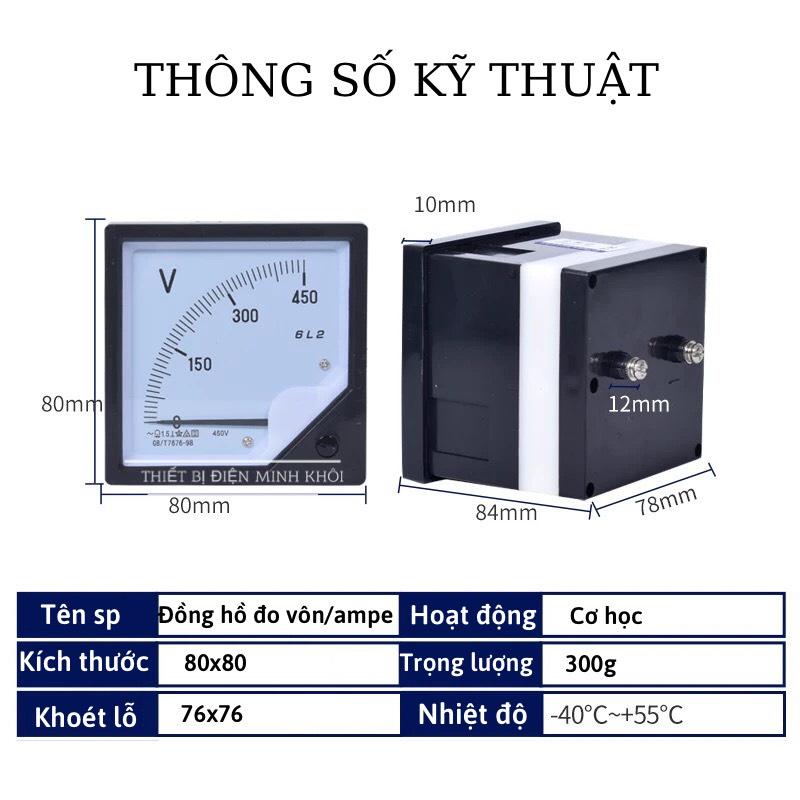 Đồng Hồ Đo Điện Áp Vôn, Dòng Điện Ampe 96x96mm, đồng hồ hiển thị vôn kế, ampe kế lắp đặt tủ điện