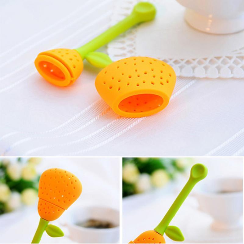 Hot Sales Tea Strainer Pear Shaped Silicone Perforated Tea Leaf Filter Infuser Spice Herbal Infuser Filter Tool Teaware