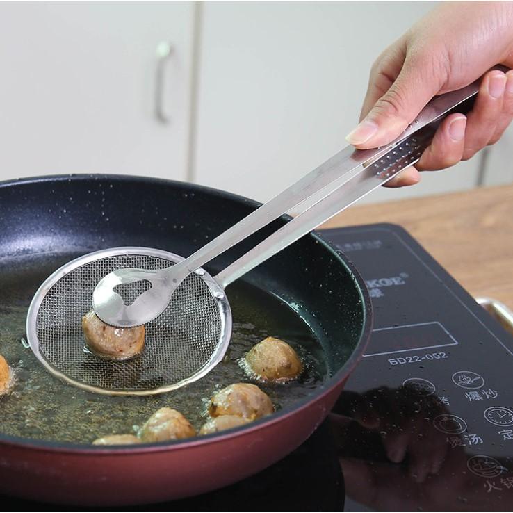 Kẹp Dụng Cụ Gắp Đồ Chiên Đồ Nóng Có Lưới Chống Nóng Ráo Dầu Tiện Lợi