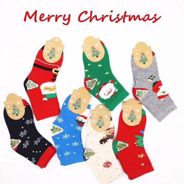 Combo 5 đôi tất, vớ noel cao cổ cho bé đi vừa ấm vừa xinh mẫu mới nhất năm nay