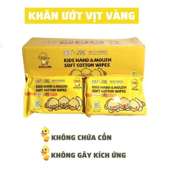 Khăn ướt con vịt vàng DUCKLING kháng khuẩn nội địa Trung siêu hot (80 tờ/bịch)