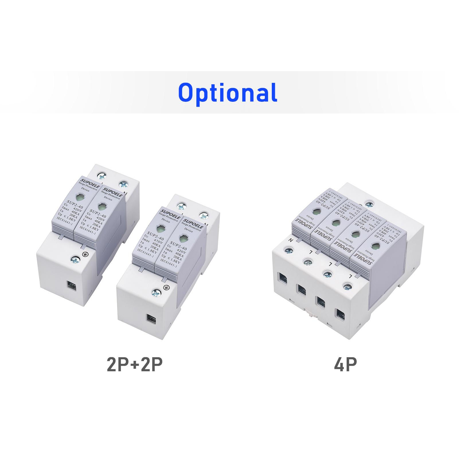 AC 420V Chống Sét Thiết Bị Bảo Vệ 4P 40KA Chống Sét Hộ Gia Đình Chống Sấm Bảo Vệ Phá DIN Rail Lắp Đặt