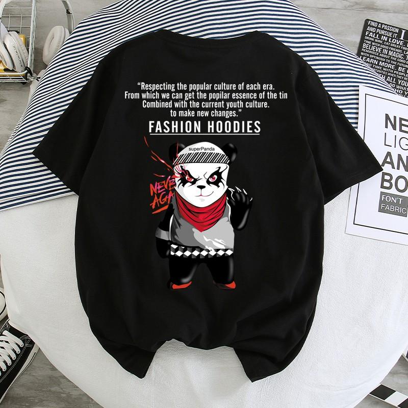 Áo Thun Nam Tay Ngắn In Hình Gấu Trúc Cá Tính