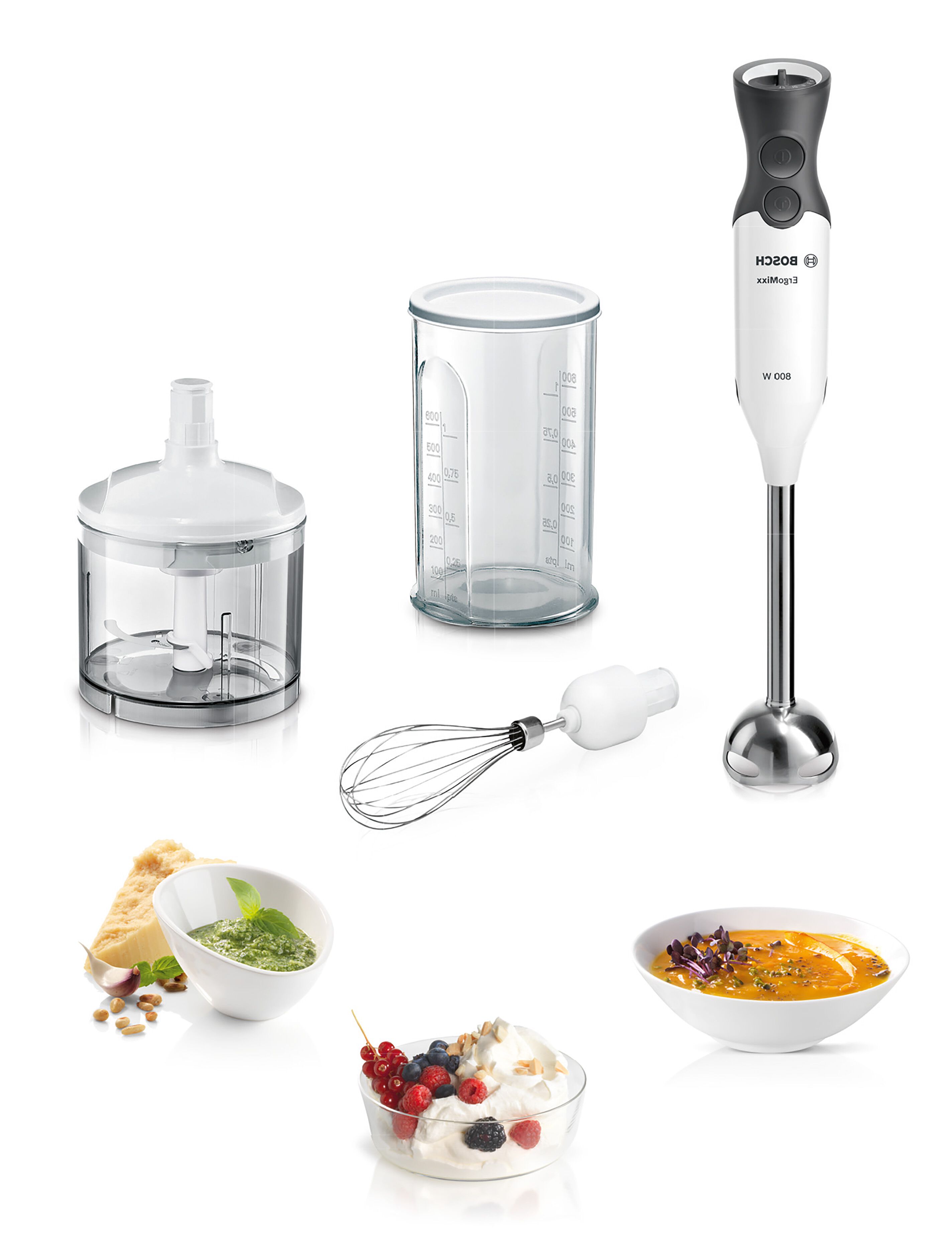 Máy xay sinh tố cầm tay Bosch MS6CA4150G ErgoMixx 800W 12 tốc độ - Hàng chính hãng