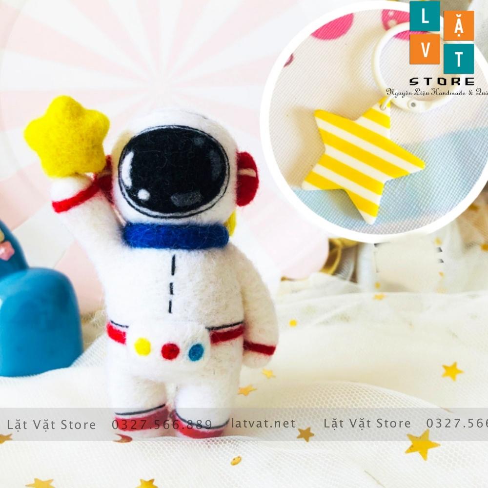 Bộ Len chọc Phi Hành Gia có hương dẫn, đồ chơi cho trẻ em,móc khoá handmade, Needle felting Pilot, quà tặng ý nghĩa.