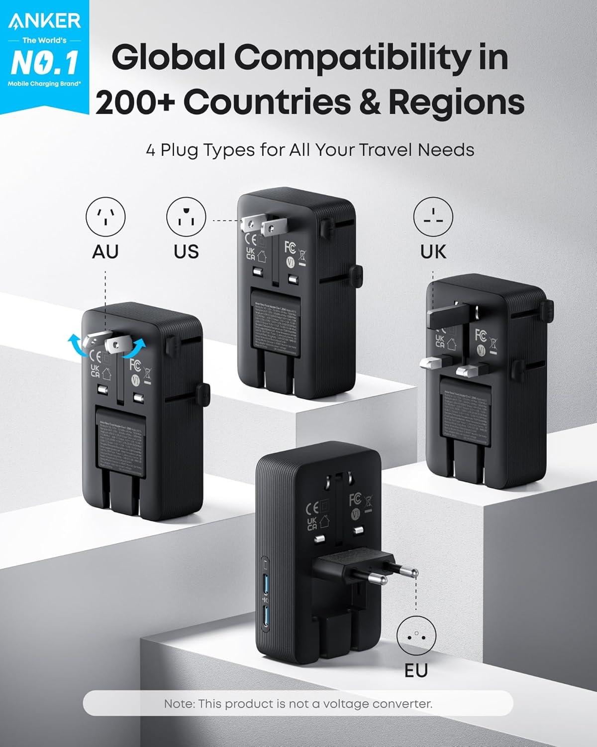 Củ sạc Anker Nano 1C 45W (with USB-C Cable) Đen (Black) B2692 - Hàng Chính Hãng