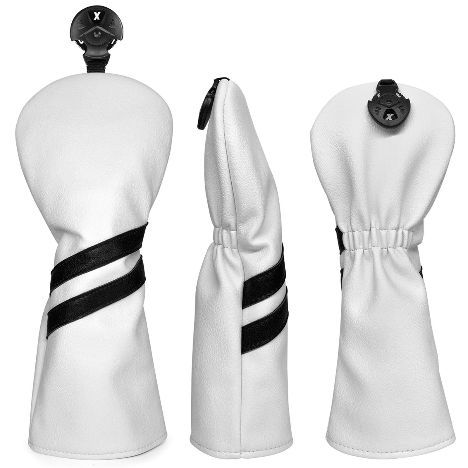 3x Golf Wood Head Cover Golf Club Headcover Men Women with Interchangeable No. Tag PU Leather Waterproof Golf Protector Guard