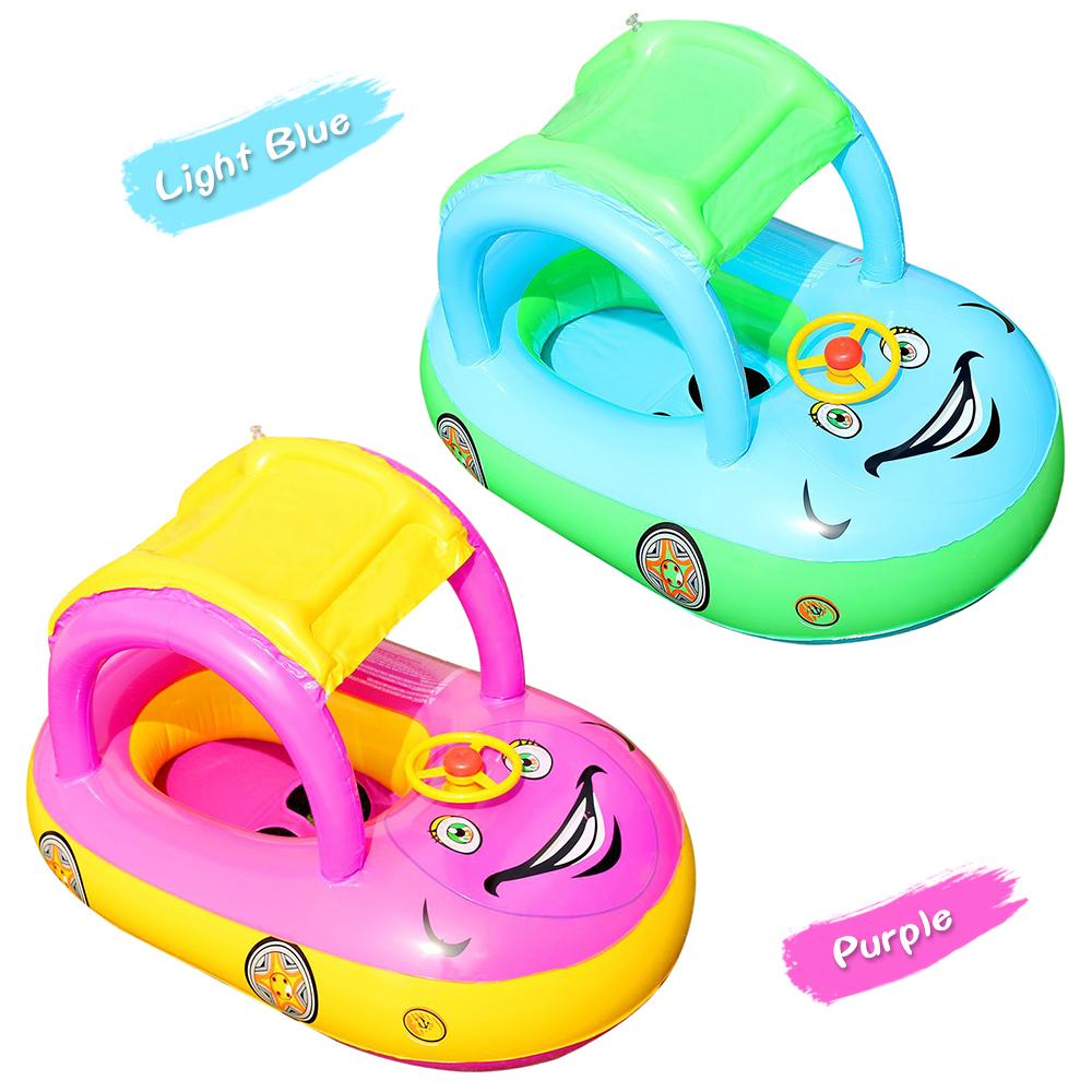 Phao bơm hơi có mái che hình ô tô cho bé