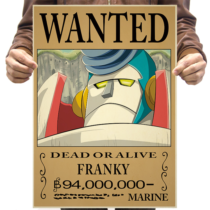 Bộ 9 tấm poster anime dán tường Wanted Băng Mũ Rơm - One Piece