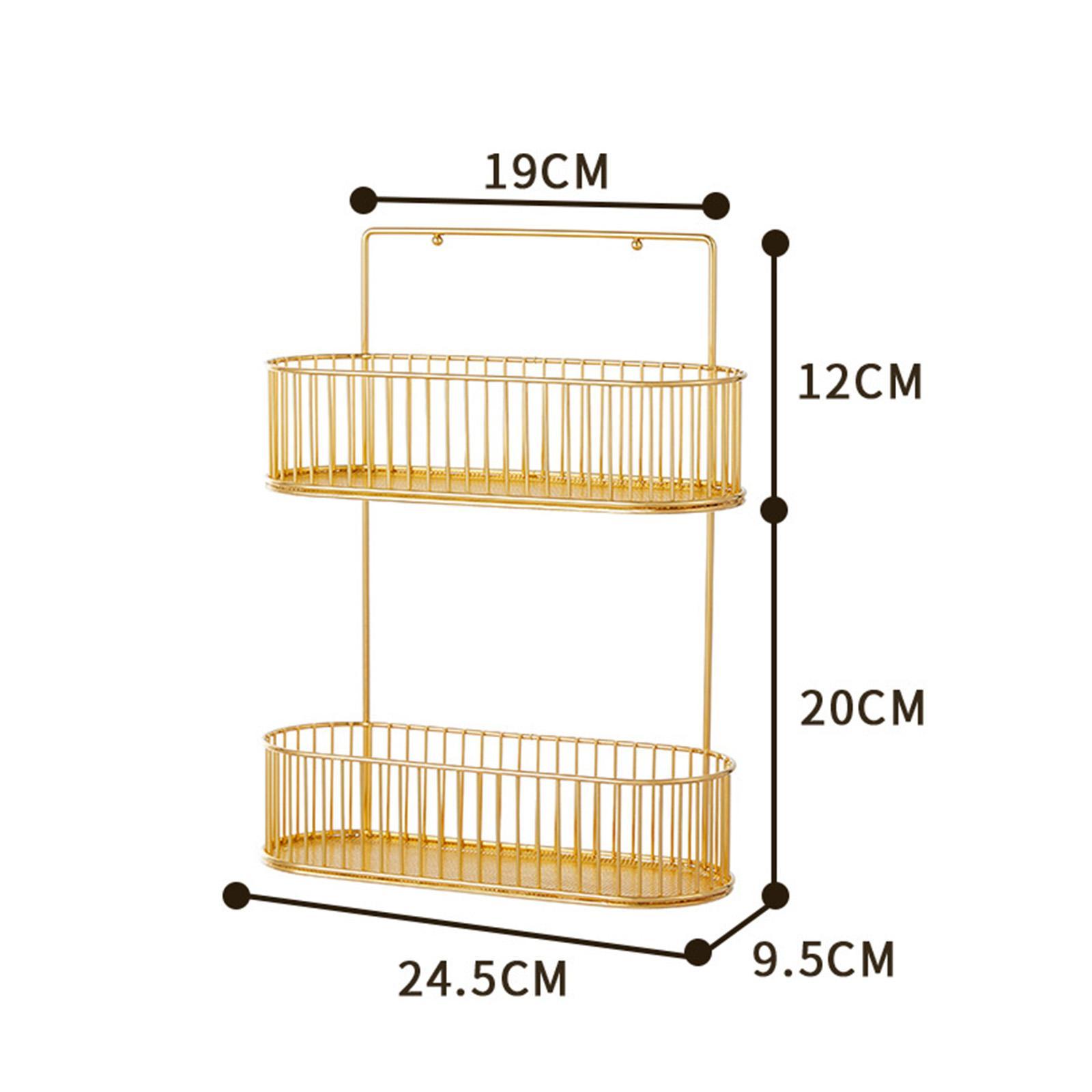 Bathroom Storage Basket Shampoo Holder Wall Mount Shower Caddy No Drilling