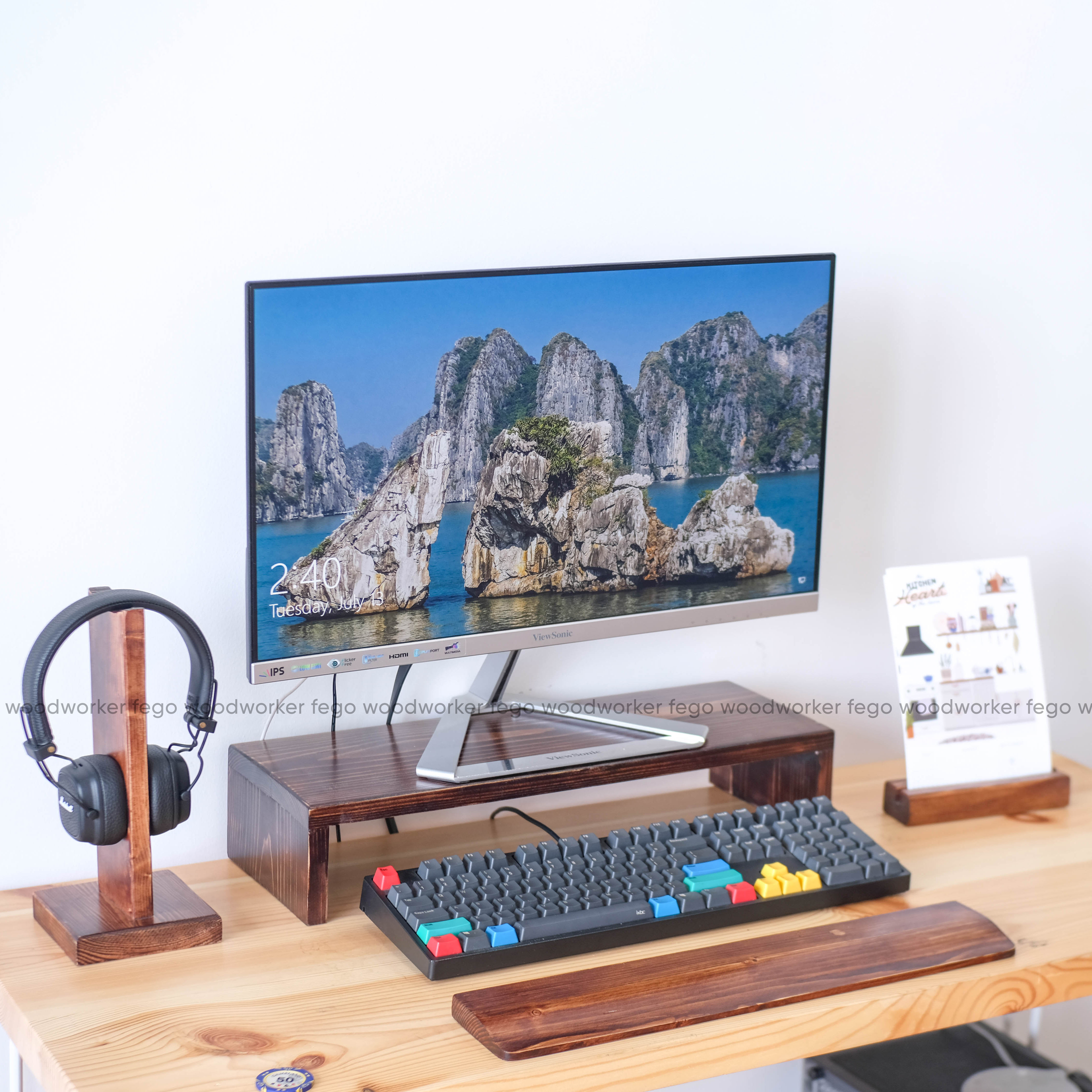 Kê tay bàn phím cơ FEGO gỗ thông - Hàng Chính Hãng, Phụ Kiện Kê lót Tay Máy Tính/Laptop / Bàn phím Fullsize/ TKL/ Keychon