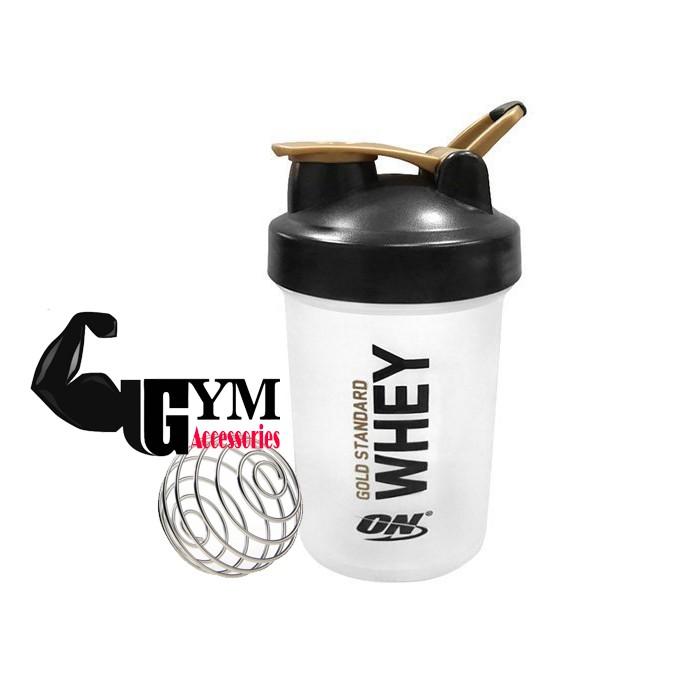 Bộ 2 sản phẩm bình đựng nước shake bottle và hộp đựng sữa bột ishake protein funnel ON Gold