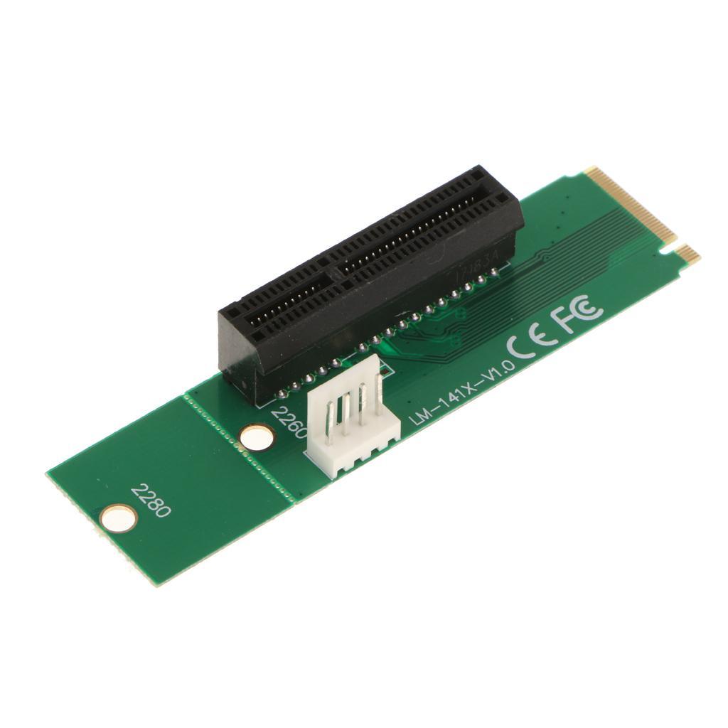 M.2 Key-M NGFF to PCI-E 1x 4x Adapter Converter Card with SATA Power Cable
