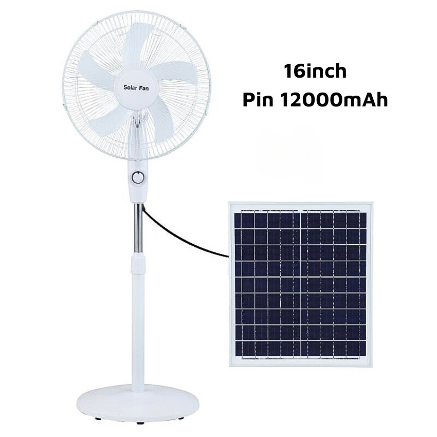 Quạt Tích Điện Năng Lượng Mặt Trời 16inch Pin Dùng Đến 11h tuổi thọ pin dài, Quạt Cây Năng Lượng Mặt Trời 2 chế độ sạc tiện lợi -CÓ ẢNH THẬT SẢN PHẨM