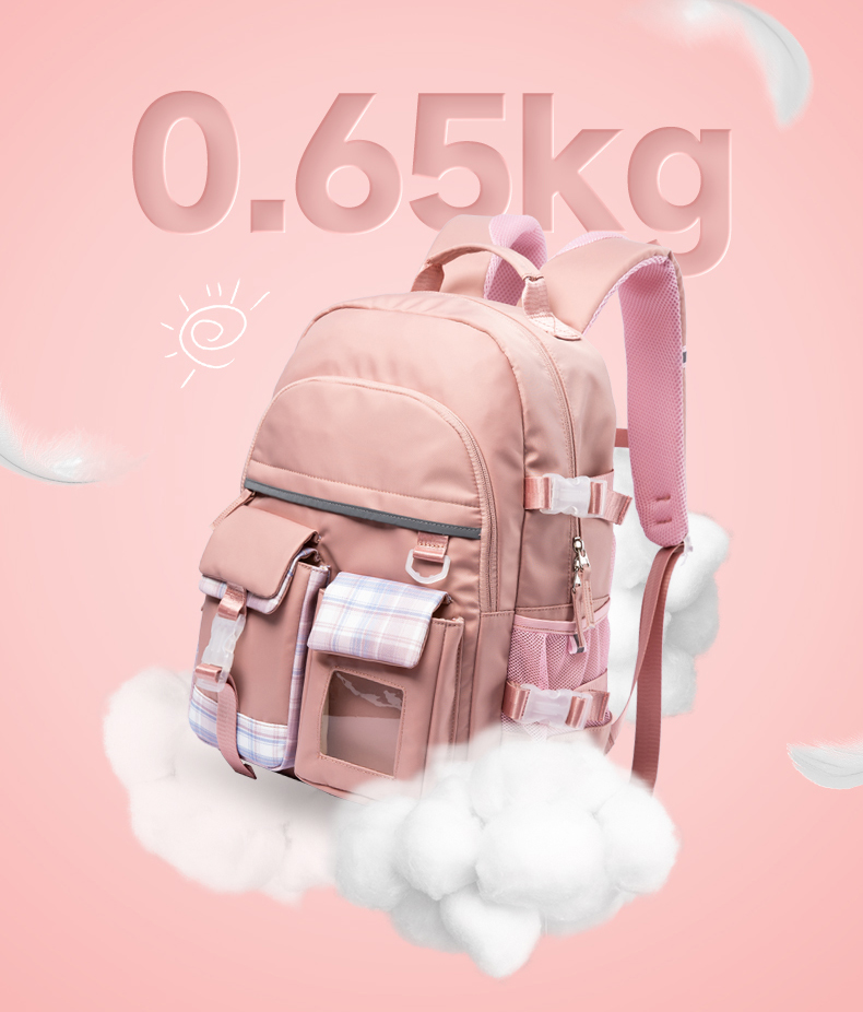 Balo caro nữ đi học màu sắc pastel thời trang ulzzang Hàn Quốc đáng yêu dễ thương CR3003