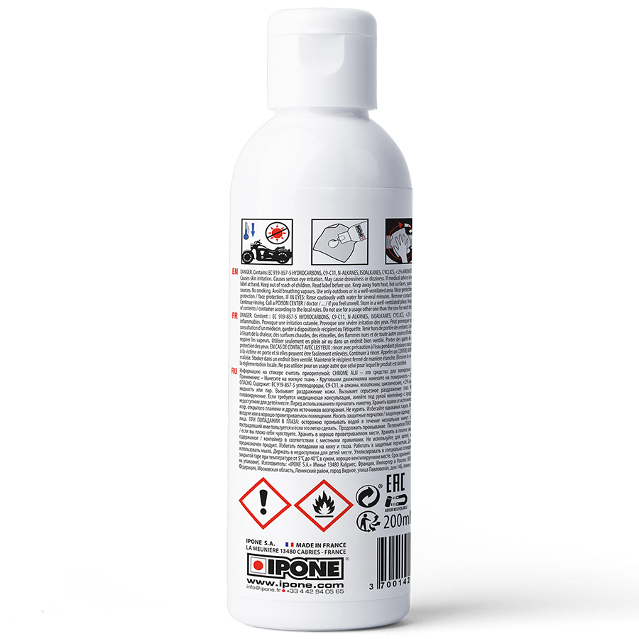 Kem Đánh Bóng Kim Loại, Nhôm, Inox, Thép không gỉ Ipone Chrome'Alu (200ml) - Hàng Chính Hãng