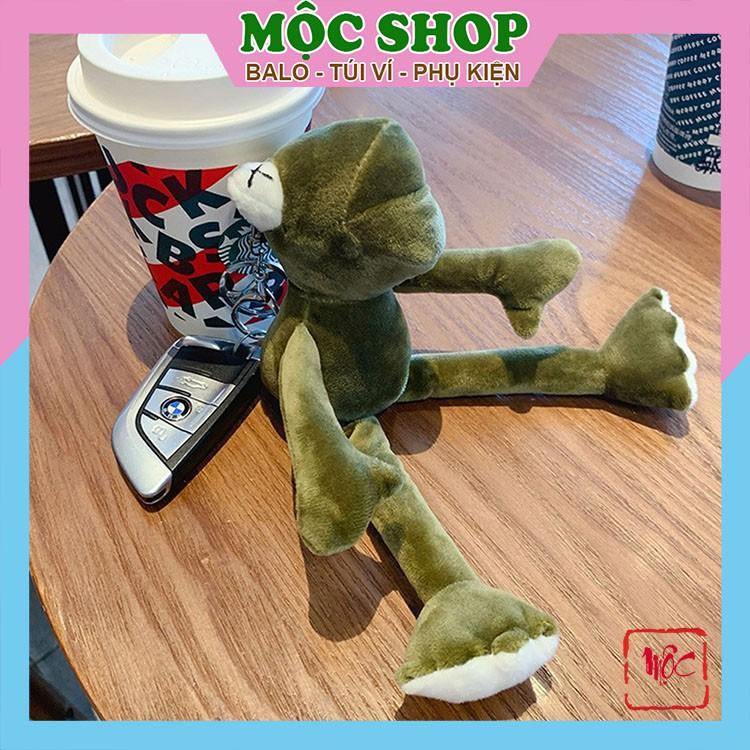 Móc khóa treo balo ếch bông xanh