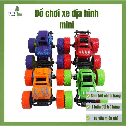 Xe ô tô địa hình mini, chạy đà quán tính, xoay 360 độ, gồm 4 màu xanh lá, tím, đỏ, cam