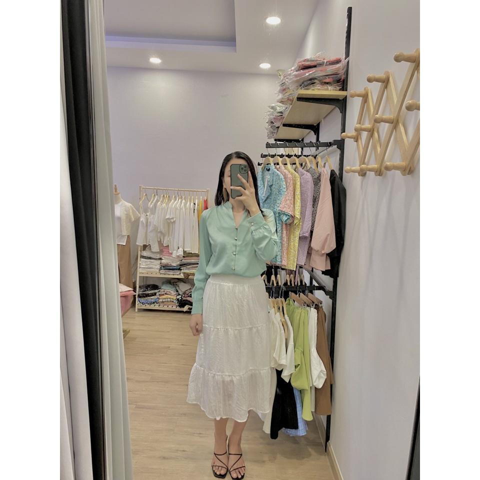Aó sơ mi, áo kiểu cài nút tay dài , áo công sở M-L XL