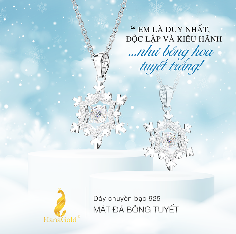 Dây Chuyền Bạc 925 Mặt Đá Snow