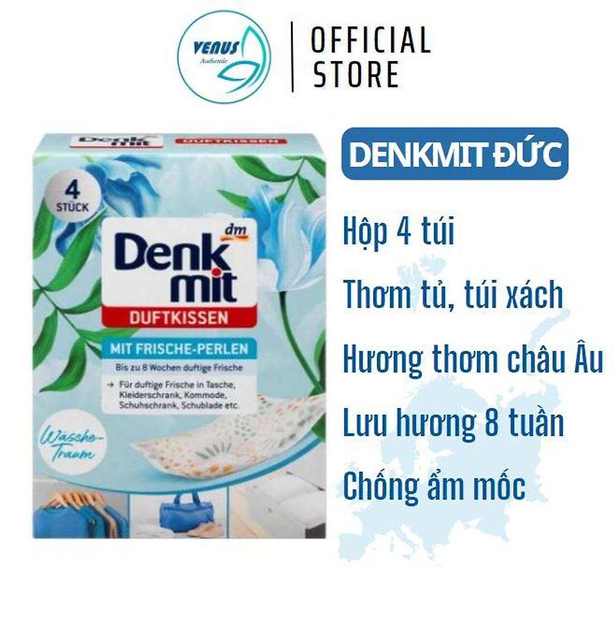 Túi Thơm Tủ Quần Áo Denkmit Giữ Quần Áo Thơm Lâu, Kháng Khuẩn, Chống Mốc, Nhập Đức, Hộp 4 Túi