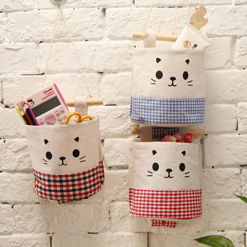 Combo 3 Túi Vải Treo Tường Mèo Con Kitty