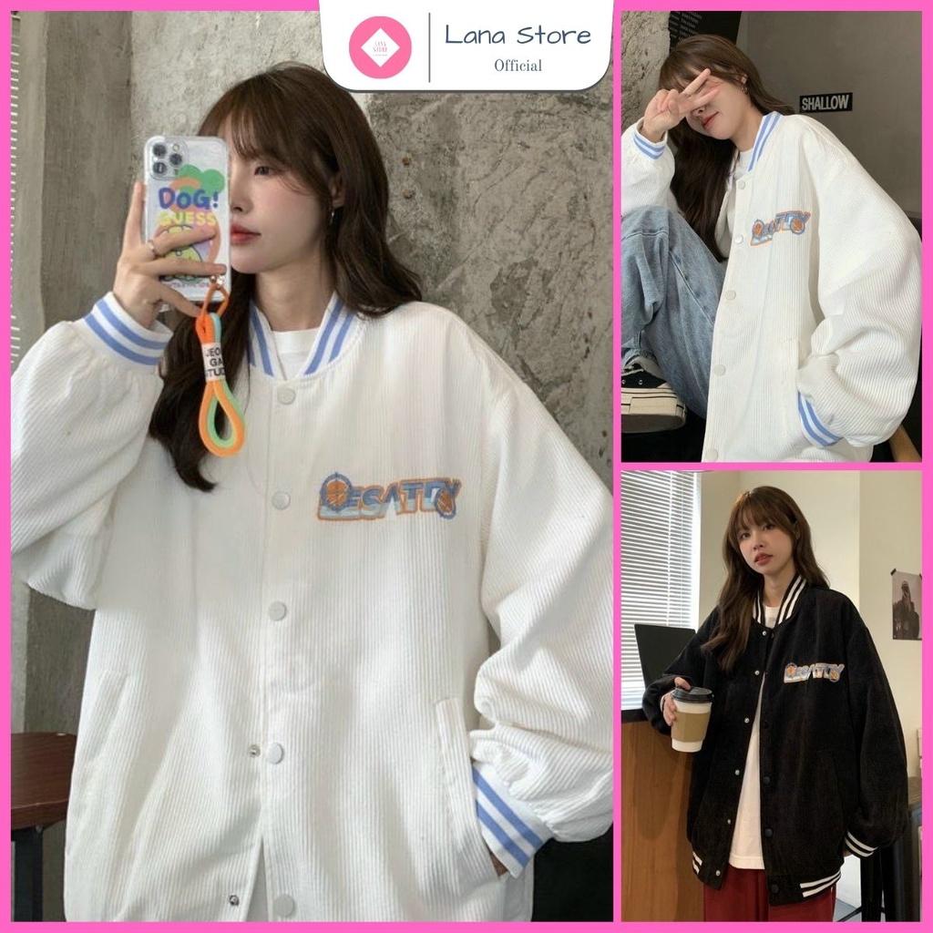Áo Khoác Bomber Nhung In Logo 2 Lớp Freesize Chất Đẹp Unisex Nam Nữ