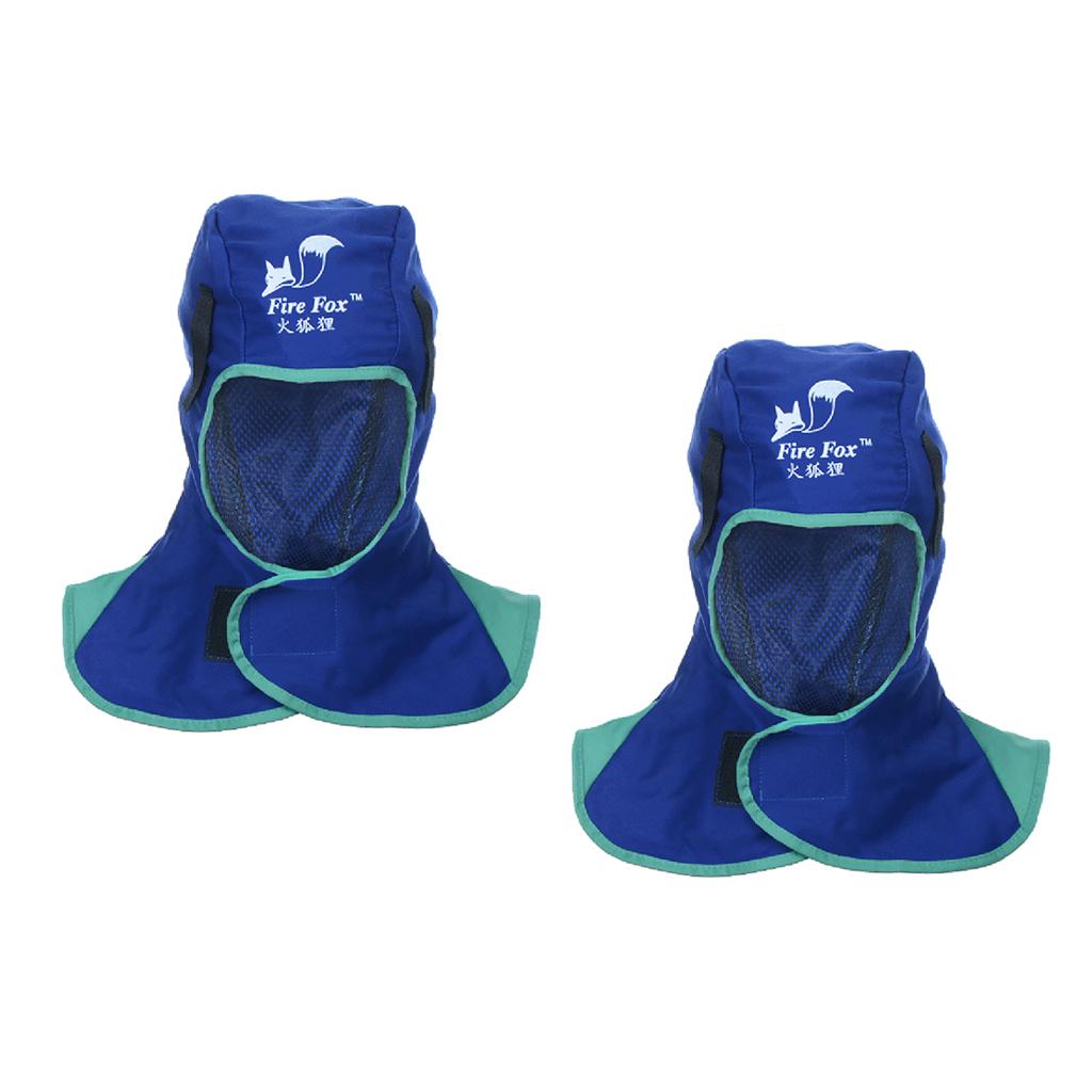 2 Pcs Flame Retardant Safety Welding Neck Head Protective Hood - Blue