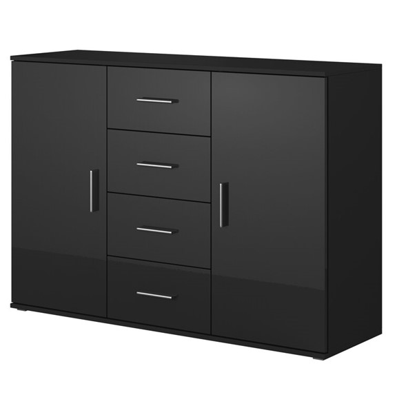 KALUA, Tu lưu trư đô dung 2 gian 5 ngăn keo DRA198, 132x38x92cm - Đen - MDF Thường