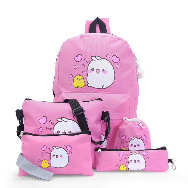 Bộ Ba Lô Túi XÁch Thời Trang MoLang Gồm 5 Món