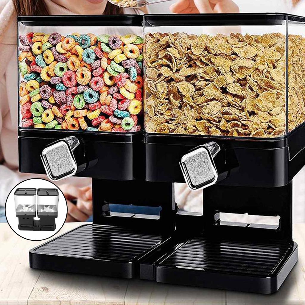 2 in 1 Grain Storage Box Dispenser Kitchen Storage Pressing Easily