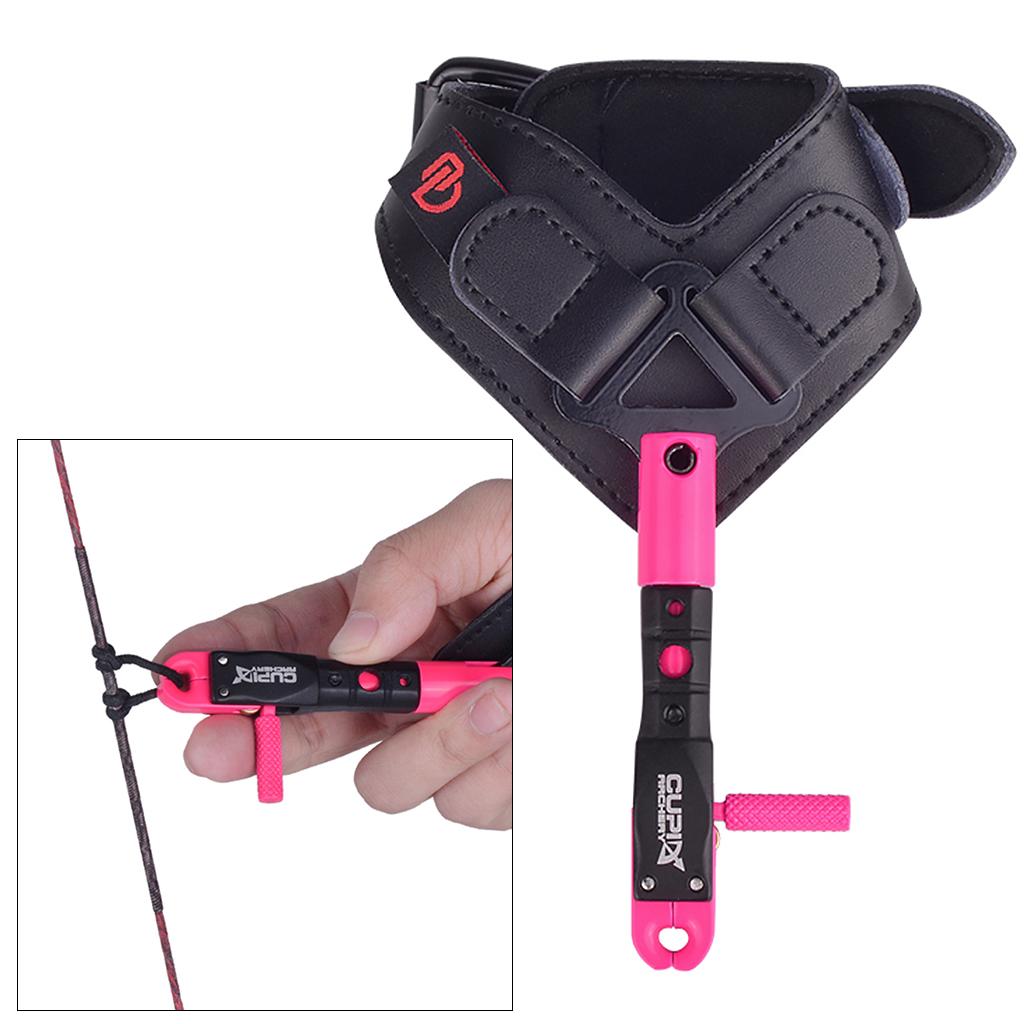 Archery Release Aid Buckle Adjutable Rotary for Archery Compound Bow Pink