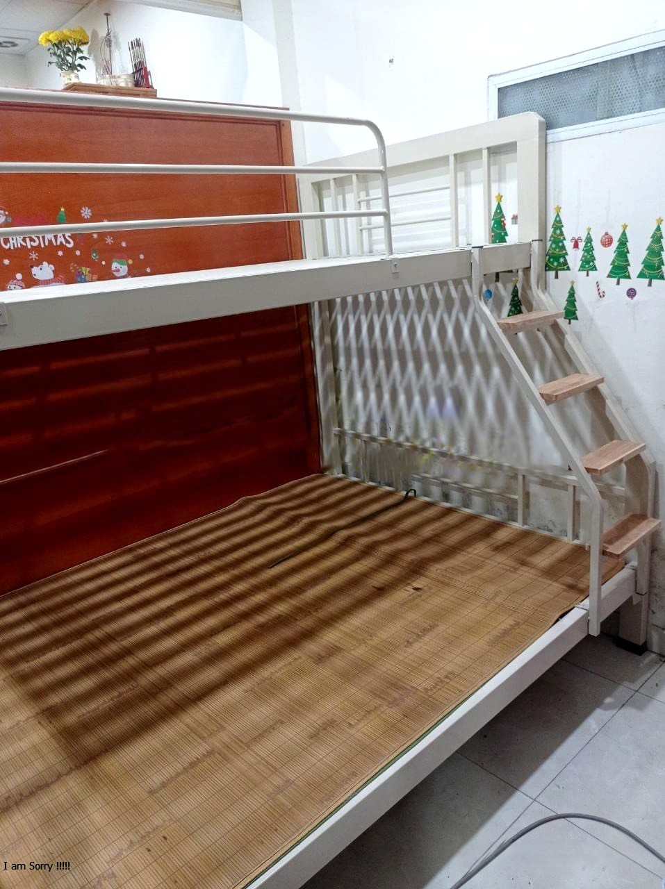 Giường sắt 2 tầng hộp trên 1m4 dưới 1m6 BẢO AN