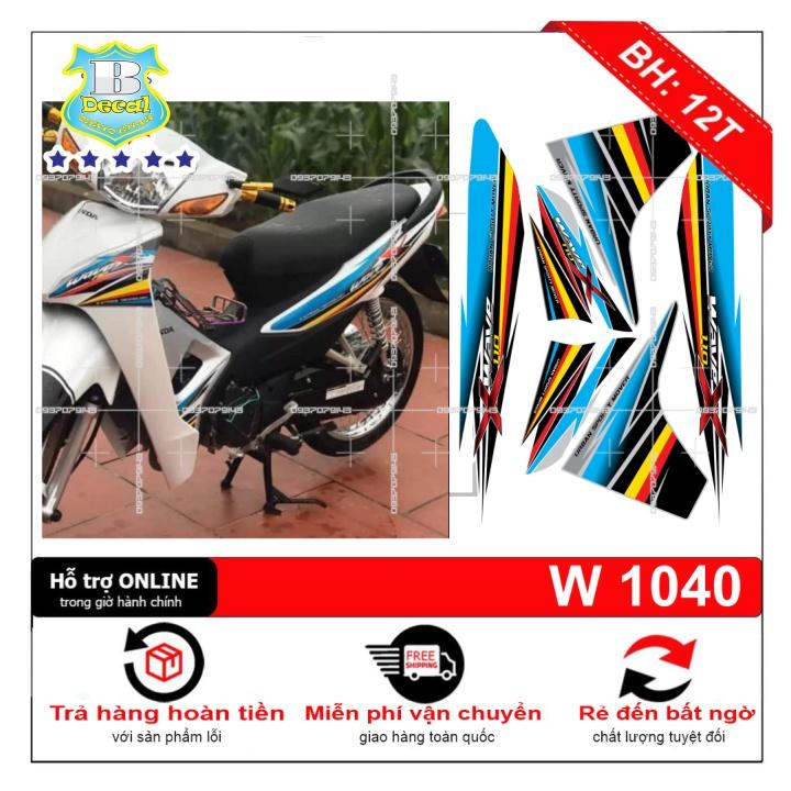 Tem rời wave X 2017 trắng xanh