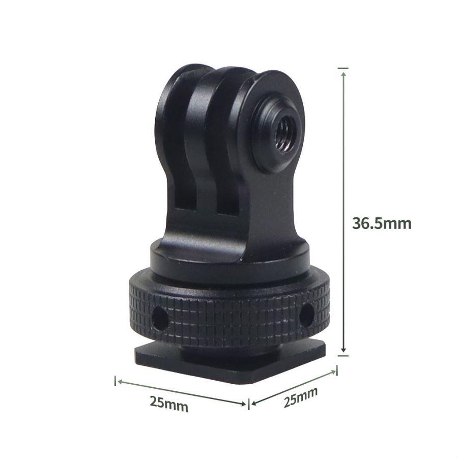 360 Xoay Bộ chuyển đổi giày lạnh Chân máy Chân máy 1/4 "3/8" cho GoPro Black Mini 11 12 Hành động 3 2 Máy ảnh màn hình lồng máy ảnh LED