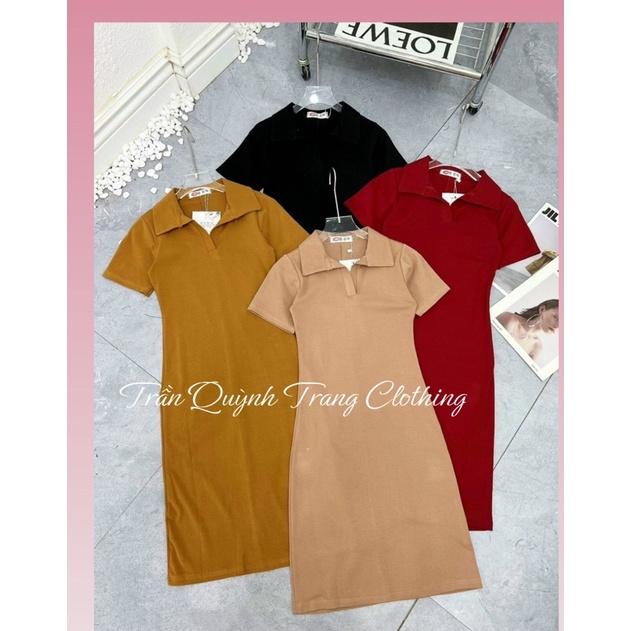 Đầm Body ,váy body cổ đức cộc tay chất cotton thun mát