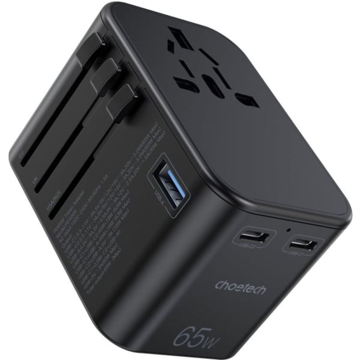 Củ sạc Choetech PD5009 du lịch đa năng công suất cao 65W (2 USB C+ 1 USB A)  (Hàng chính hãng)