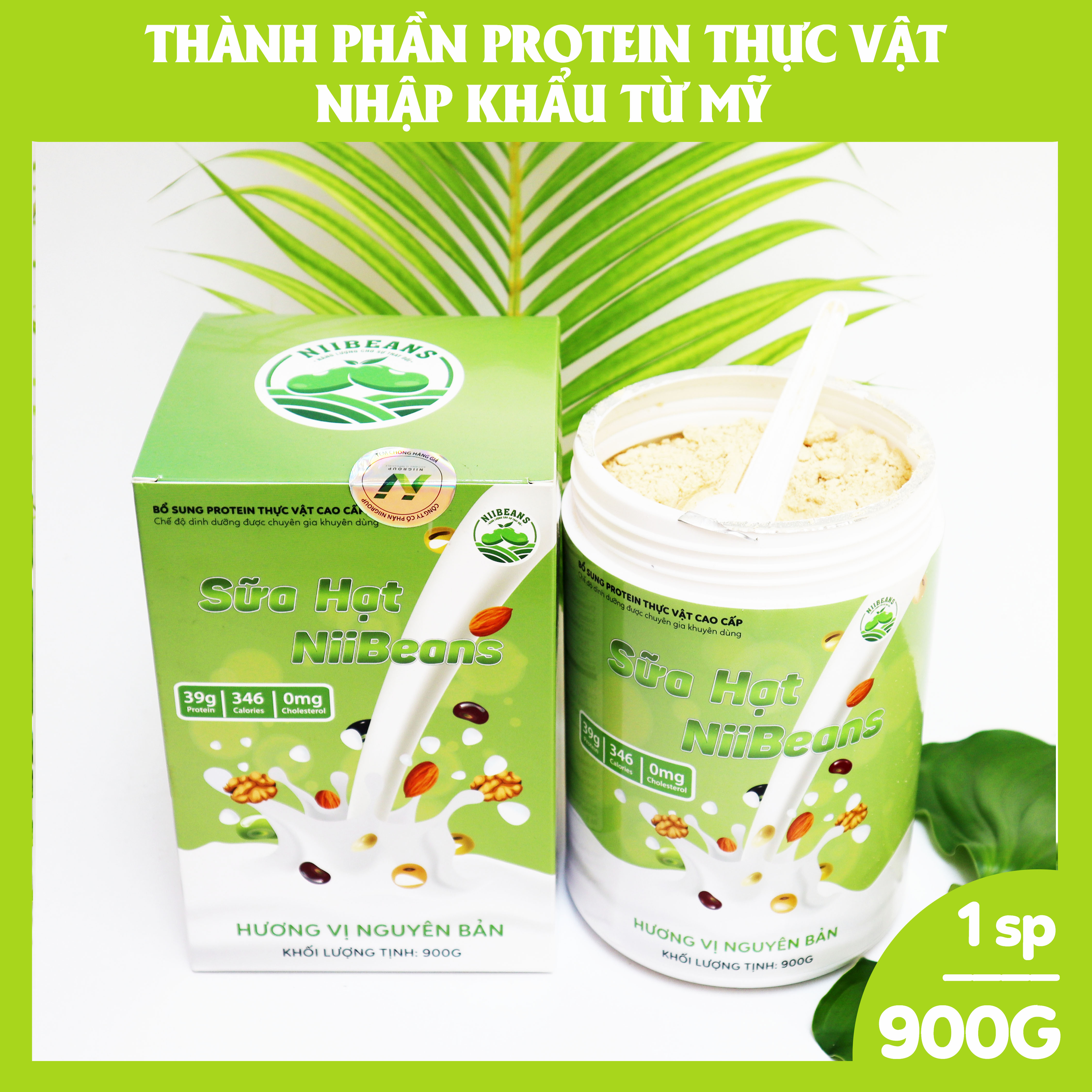 Sữa hạt NiiBeans Tăng cân Hương vị Nguyên bản 900G