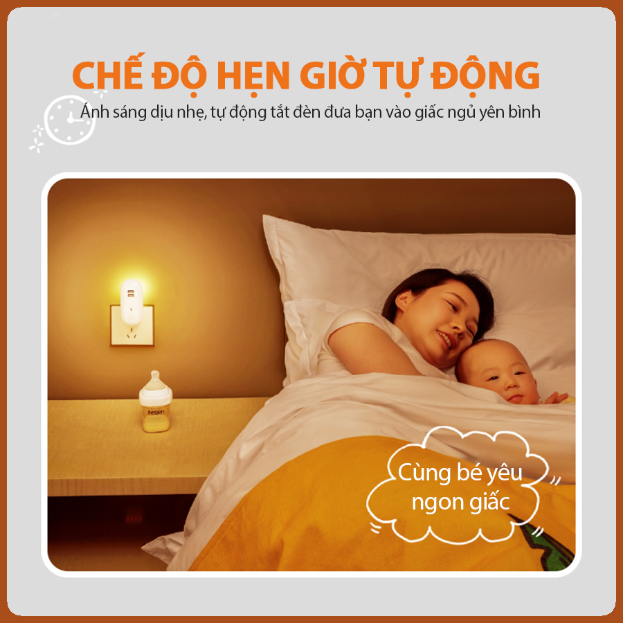 Đèn ngủ Oval cắm điện 10 cấp độ sáng có remote - đèn ngủ thông minh - hẹn giờ - 2 cổng USB sạc nhanh mới 2021