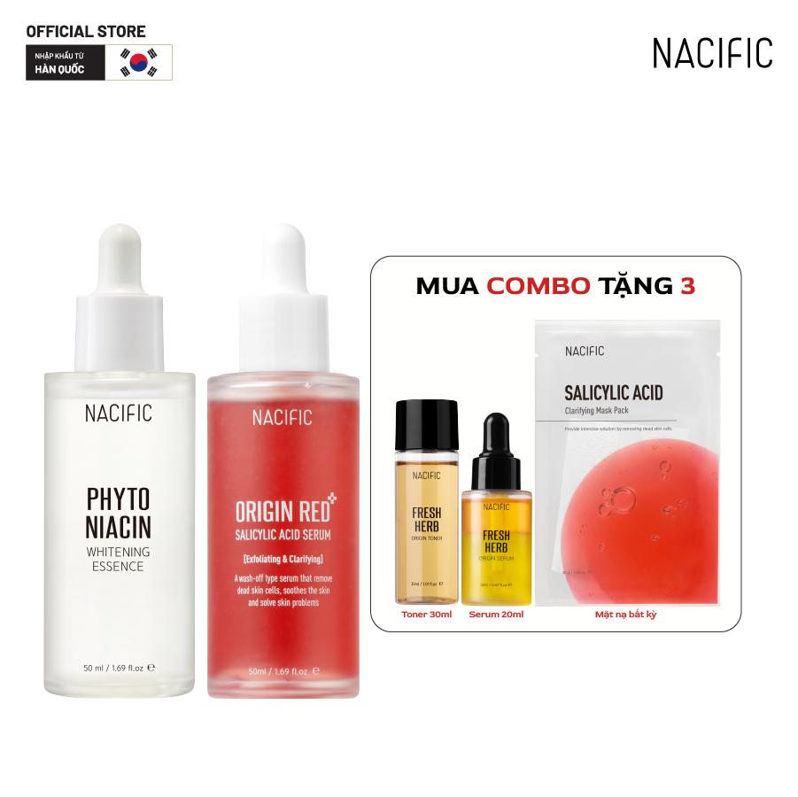 Combo Nacific Tinh chất Origin Red Salicylic Acid Serum 50m+Nacific Tinh chất Phyto Niacin Whitening Essence 50ml