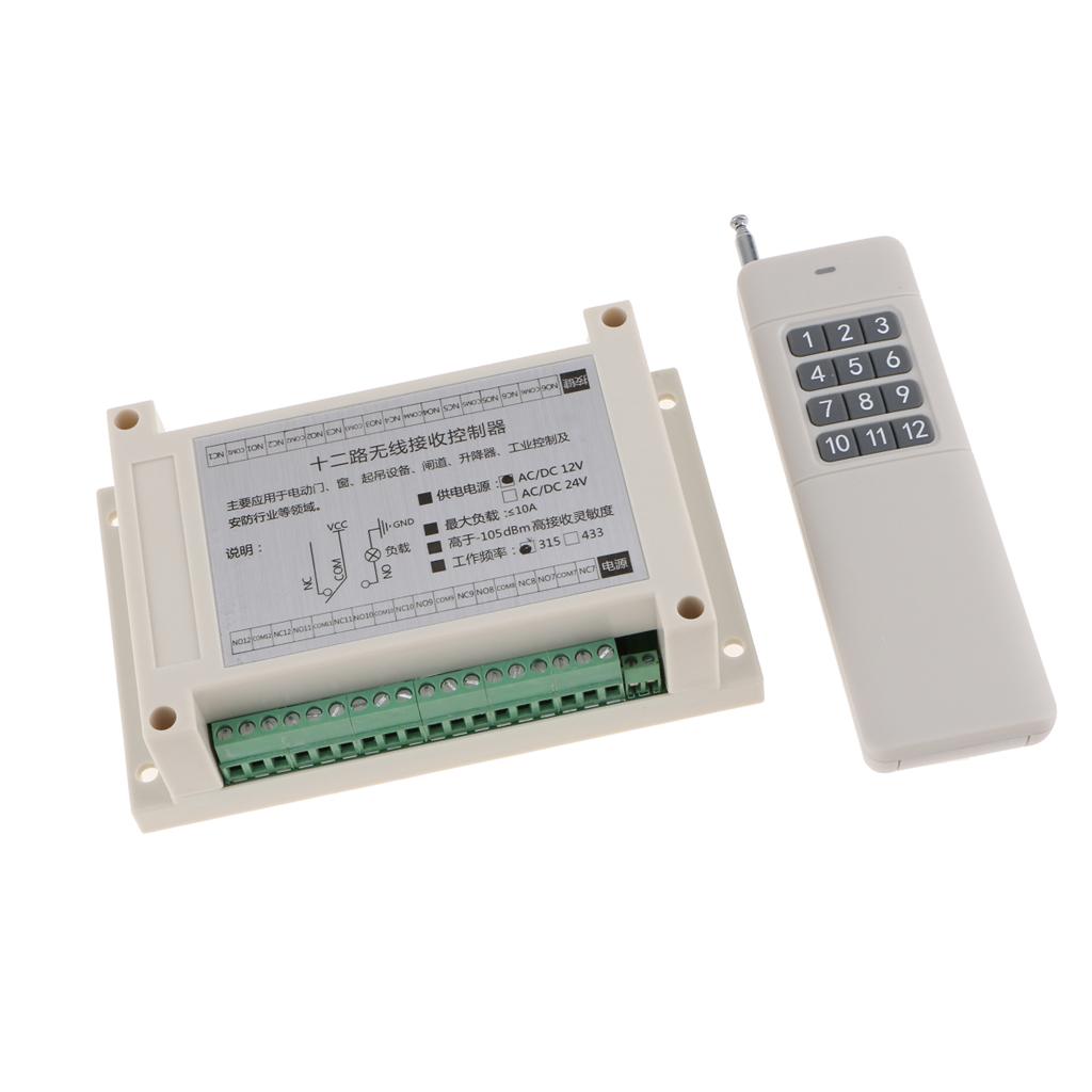 DC 12V Relay 12 CH Wireless RF Remote Control Switch Transmitter + Receiver
