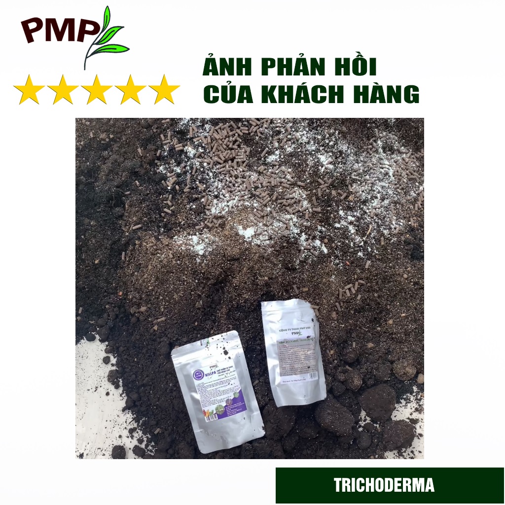 Nấm Trichoderma PMP Nấm Đối Kháng Phòng Thối Rễ, Ủ Phân Hữu Cơ Từ Rác Thải Hữu Cơ 100g