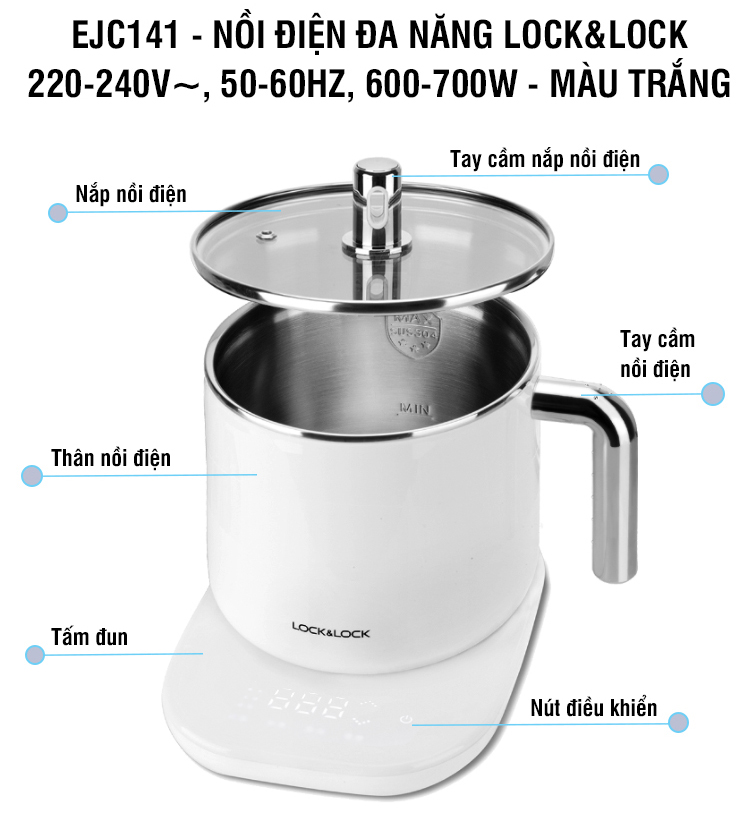 Nồi Điện Đa Năng Lock&Lock EJC141 - Hàng Chính Hãng