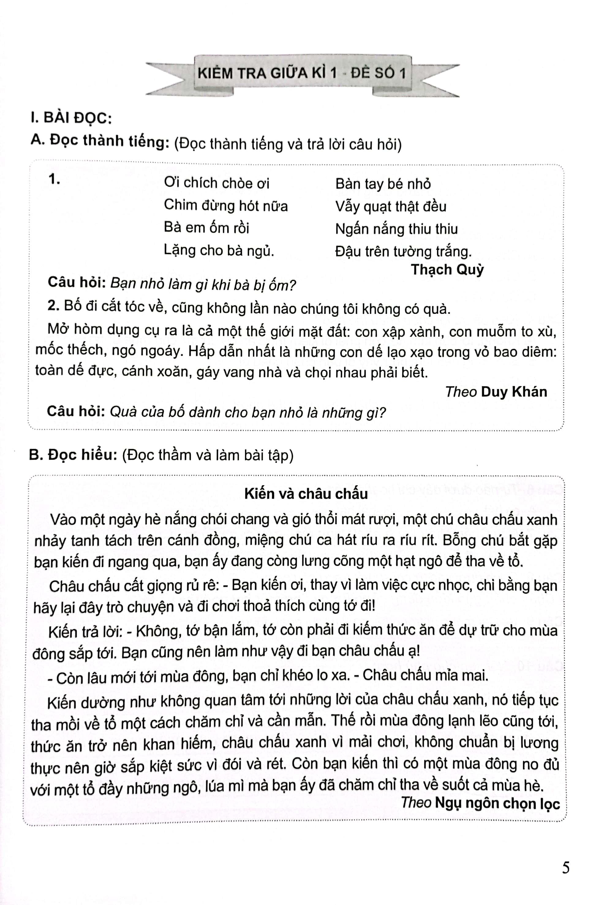 Bộ Đề Kiểm Tra Môn Tiếng Việt Lớp 2 (KN)