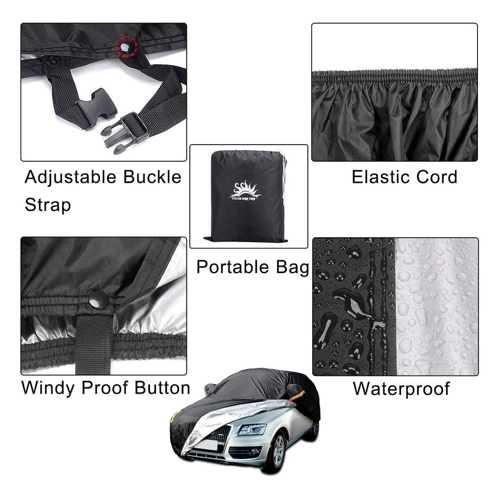 Bạt phủ cao cấp ô tô Toyota Innova nhãn hiệu Macsim sử dụng trong nhà và ngoài trời chất liệu Polyester - màu đen và m