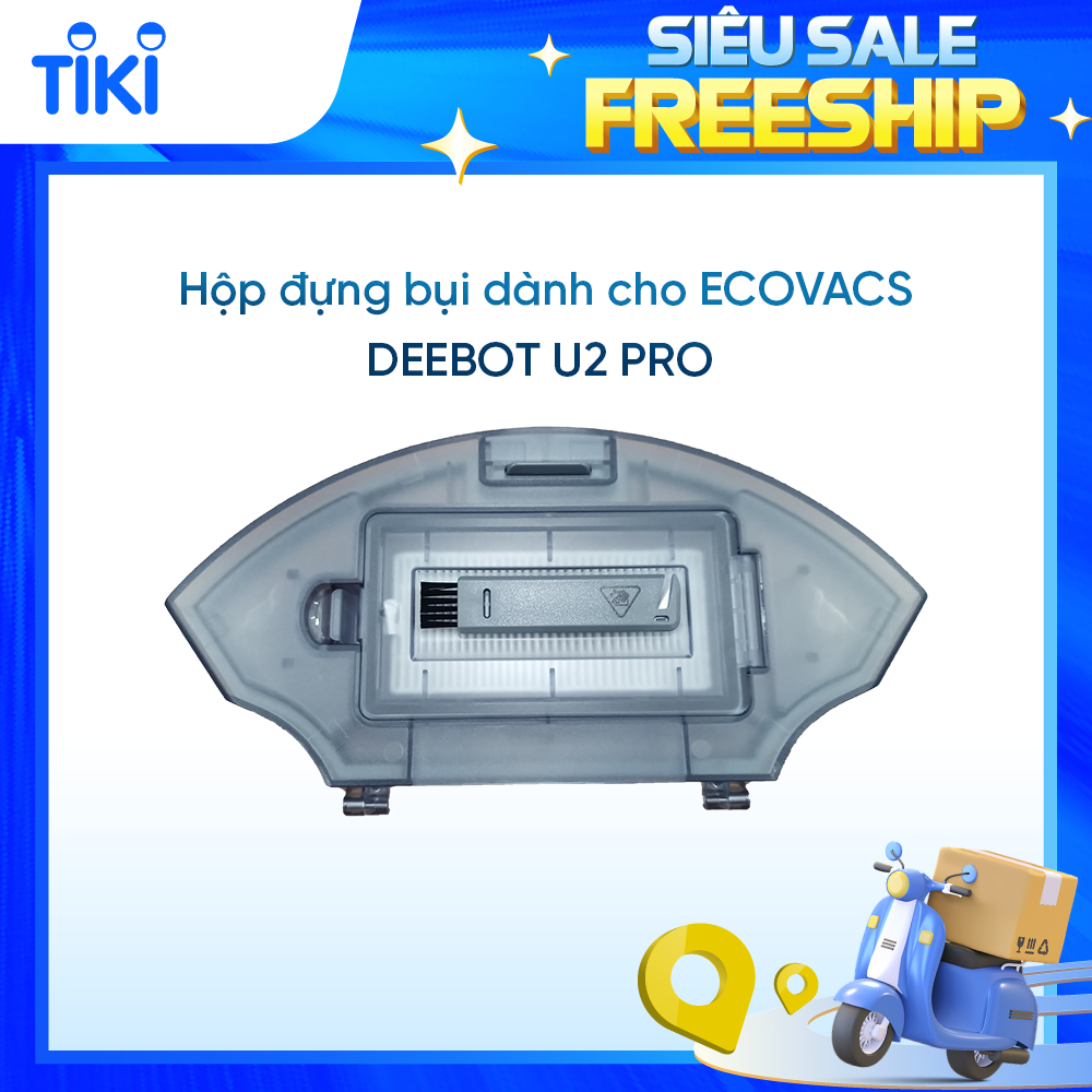 Hộp Đựng Bụi Dành Cho Robot Hút Bụi Lau Nhà Ecovacs Deebot U2 Pro - Hàng Chính Hãng