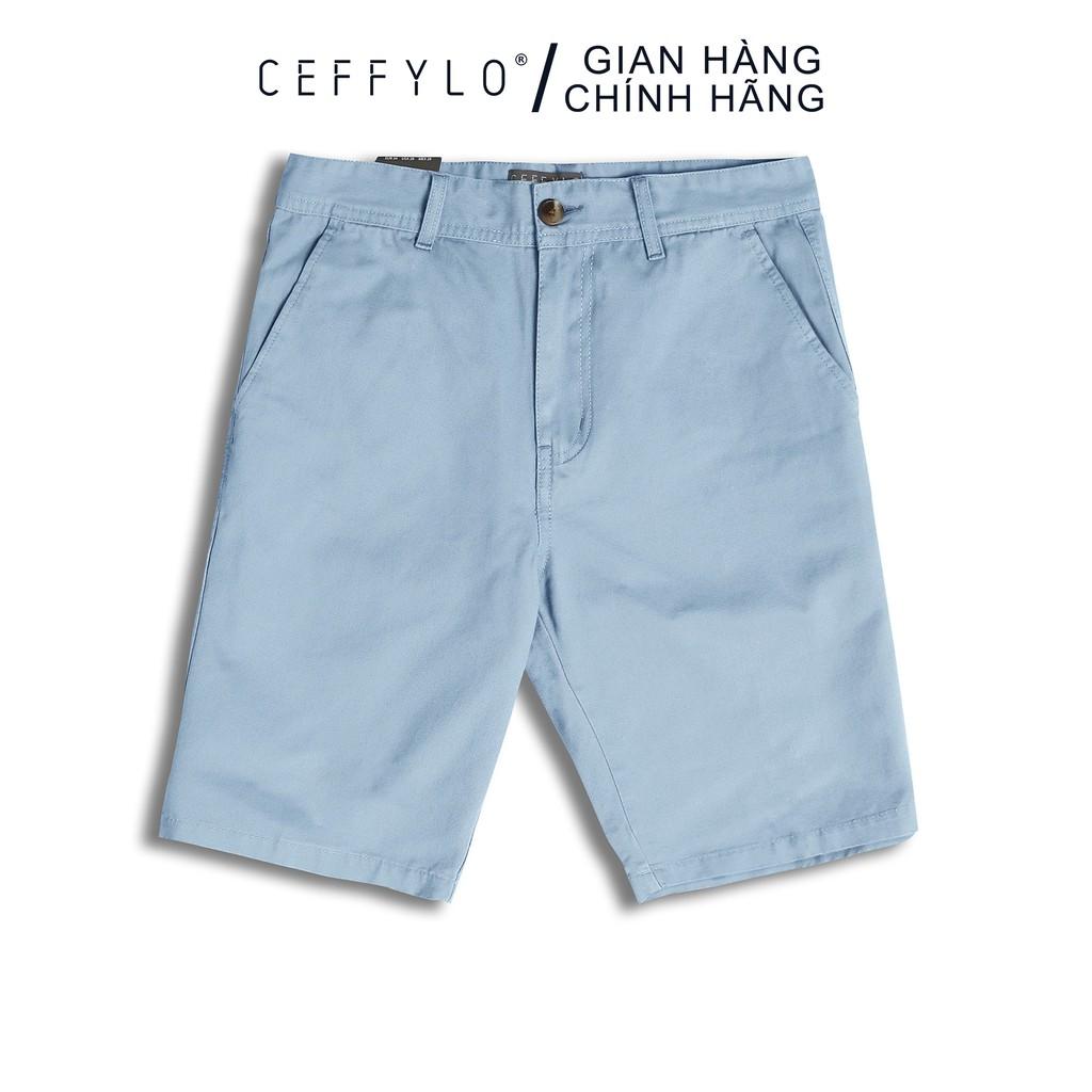 Quần Shorts Khaki trơn Xanh Da Trời, Form Slimfit CEFFYLO